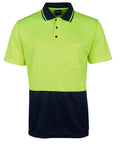 Jb's Wear Work Wear Lime/Navy / XS JB'S Hi-Vis Jacquard Non Cuff Polo 6HJNC