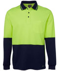 Jb's Wear Work Wear JB'S Hi-Vis Long Sleeve Cotton Back Polo 6HPL