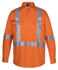 Jb's Wear Work Wear Orange / XS JB'S Hi-Vis Long Sleeve Cross Back Tape Shirt 6DCBL