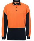 Jb's Wear Work Wear Orange/Navy / XS JB'S Hi-Vis Long Sleeve Gap Polo 6HVGL