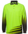 Jb's Wear Work Wear Lime/Black / XS JB'S Hi-Vis Long Sleeve Rippa Sub Polo 6HVRL