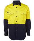 Jb's Wear Work Wear Yellow/Navy / S JB'S Hi-Vis Long Sleeve Shirt 6HWL