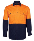 Jb's Wear Work Wear Orange/Navy / M JB'S Hi-Vis Long Sleeve Shirt 6HWSL