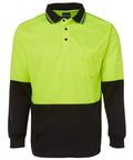 Jb's Wear Work Wear JB'S Hi-Vis Long Sleeve Traditional Polo 6HVPL