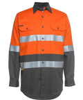 Jb's Wear Work Wear Orange/Charcoal / 3XS JB'S Hi-Vis Long Sleeve Work Shirt 6DNWL