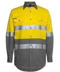 Jb's Wear Work Wear Yellow/Charcoal / 3XS JB'S Hi-Vis Long Sleeve Work Shirt 6DNWL