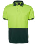 Jb's Wear Work Wear Lime/Bottle / XS JB'S Hi-Vis Short Sleeve Cotton Back Polo 6HPS