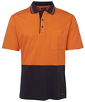 Jb's Wear Work Wear Orange/Navy / XS JB'S Hi-Vis Short Sleeve Cotton Polo 6CPHV