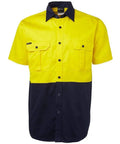 Jb's Wear Work Wear Yellow/Navy / S JB'S Hi-Vis Short Sleeve Shirt 6HWS