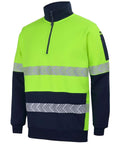 JB'S Wear Work Wear Lime/Navy / 2XS Jb's Hv 330g 1/2 Zip Segmented Tape Fleece 6DPS