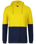 JB'S Wear Work Wear Yellow/Navy / 2XS Jb's Hv L/s Cotton Tee With Hood 6HCTL