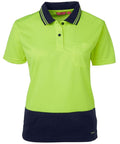 Jb's Wear Work Wear Lime/Navy / 8 JB'S Women’s Hi-Vis Short Sleeve Comfort Polo 6LHCP