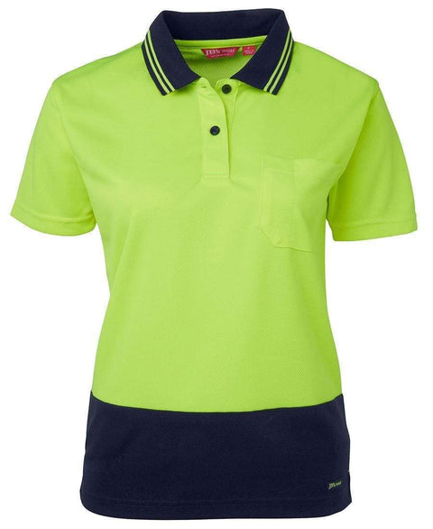 Jb's Wear Work Wear Lime/Navy / 8 JB'S Women’s Hi-Vis Short Sleeve Comfort Polo 6LHCP