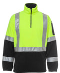 Jb's Wear Work Wear Lime/Black / S JB'S Hi-Vis H Pattern Bio-Motion 1/2 Zip Polar Fleece Sweat 6DHPF