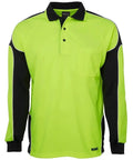 JB'S Hi-Vis Long Sleeve Arm Panel Polo 6AP4L.