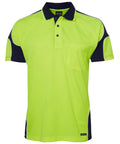Jb's Wear Work Wear Lime/Navy / 4XL JB'S Hi-Vis Short Sleeve Arm Panel Polo 6AP4S