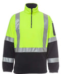 Jb's Wear Work Wear Lime/Navy / L JB'S Hi-Vis H Pattern Bio-Motion 1/2 Zip Polar Fleece Sweat 6DHPF