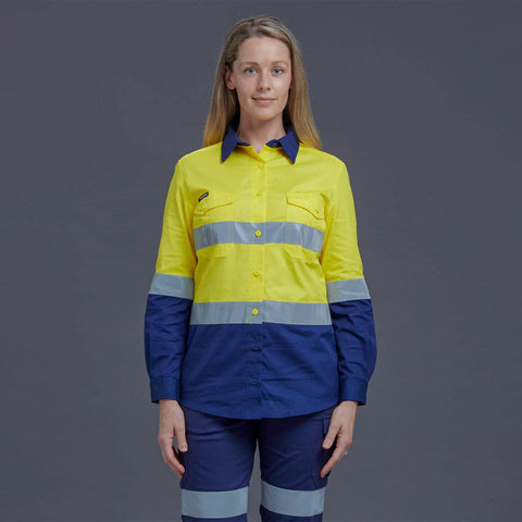 KingGee Workcool Women's Long Sleeve Hi Vis Work Shirt K44544