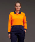 KingGee Women's HyperFreeze Spliced Long Sleeve Work Polo Shirt K44730 - Allsorts Workwear