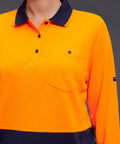 KingGee Women's HyperFreeze Spliced Long Sleeve Work Polo Shirt K44730 - Allsorts Workwear