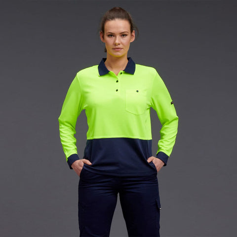 KingGee Women's HyperFreeze Spliced Long Sleeve Work Polo Shirt K44730