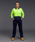 KingGee Women's HyperFreeze Spliced Long Sleeve Work Polo Shirt K44730 - Allsorts Workwear