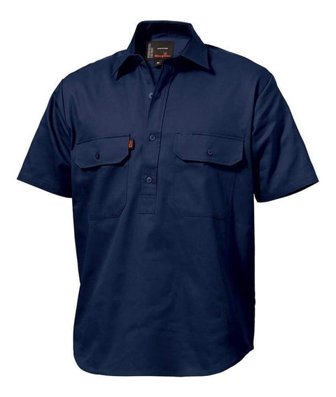 KingGee Work Wear Navy / 2XS KingGee Closed Front Drill Shirt S/S K04060