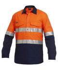 KingGee Work Wear Orange/Navy / 2XS KingGee Workcool 2 Reflective Spliced Closed Front Shirt L/S  K54886