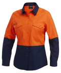 KingGee Work Wear Orange/Navy / 6 KingGee Workcool 2 Women's Hi Vis Spliced Shirt L/S K44543