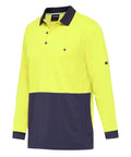 KingGee Work Wear Yellow/Navy / S KingGee Workcool Hyperfreeze Spliced Polo L/S K54235