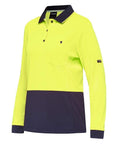 KingGee Work Wear Yellow/Navy / XS KingGee Workcool Hyperfreeze Spliced Polo L/S Womens K44730