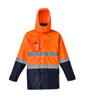 Syzmik Workwear Mens Hi Vis Basic 4 in 1 Waterproof Jacket ZJ220  flash uniforms XXS Orange/Navy 