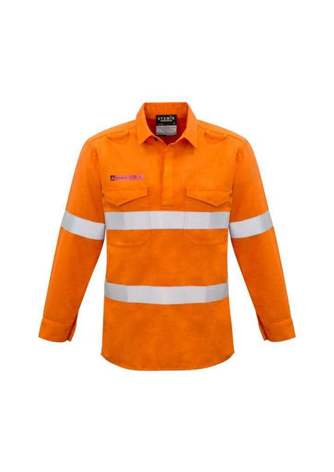 SYZMIK Men’s Closed Front Hoop Taped Shirt ZW134 Work Wear Syzmik Orange S 