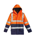 SYZMIK men's FR ARC rated anti-static waterproof jacket ZJ900 Work Wear Syzmik Orange/Navy S 