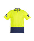 SYZMIK Men’s Hi Vis Astro Polo ZH245 Work Wear Syzmik Yellow/Navy S 