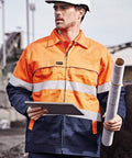 SYZMIK Men’s Hi Vis Cotton Drill Jacket ZJ590 Work Wear Syzmik   