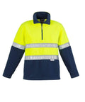 SYZMIK Men’s Hi-Vis Fleece Hoop Taped Jumper ZT461 Work Wear Syzmik Yellow/Navy S 