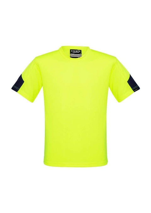 SYZMIK Men’s Hi Vis Squad T-Shirt ZW505 Work Wear Syzmik Yellow/Navy XS 