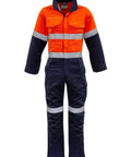SYZMIK men's orange flame hrc-2 hoop taped spliced overall ZC525 Metro Workwear.