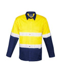 Syzmik Men’s Rugged Cooling Taped Hi-Vis Spliced Shirt ZW129 Work Wear Syzmik Yellow/Navy S 