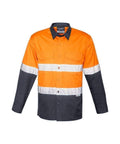 Syzmik Men’s Rugged Cooling Taped Hi-Vis Spliced Shirt ZW129 Work Wear Syzmik Orange/Charcoal S 