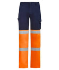 SYZMIK mens bio motion hi vis taped pant zp980 Work Wear Syzmik Orange/Navy 72 