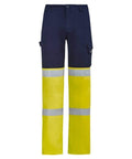 SYZMIK mens bio motion hi vis taped pant zp980 Work Wear Syzmik Yellow/Navy 72 