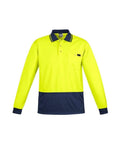 SYZMIK mens comfort back l/s polo zh410 Work Wear Syzmik Yellow/Navy S 