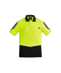 SYZMIK mens hi vis flux s/s polo zh315 Work Wear Syzmik Yellow/Black XXS 