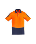 SYZMIK mens hi vis flux s/s polo zh315 Work Wear Syzmik Navy/Orange XXS 