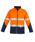 SYZMIK Unisex Hi Vis Soft Shell Jacket ZJ353 Work Wear Syzmik Orange/Navy XXS 