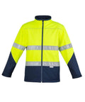 SYZMIK Unisex Hi Vis Soft Shell Jacket ZJ353 Work Wear Syzmik Yellow/Navy XXS 