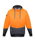 SYZMIK Unisex Hi-Vis Textured Jacquard Hoodie ZT477 Work Wear Syzmik Orange/Charcoal XXS 