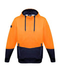 SYZMIK Unisex Hi-Vis Textured Jacquard Hoodie ZT477 Work Wear Syzmik Orange/Navy XXS 